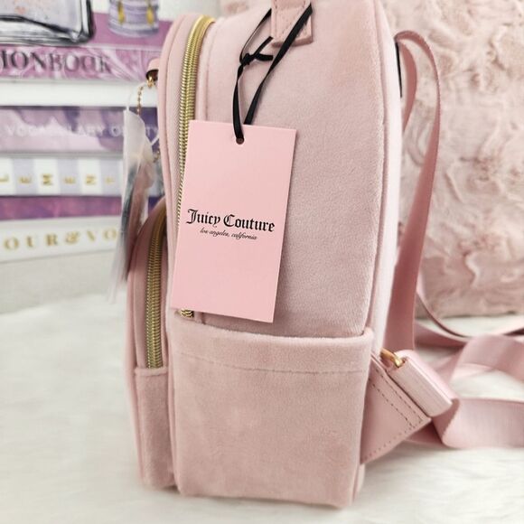 {Juicy Couture} Pink Velour {Heritage Backpack} main image 4